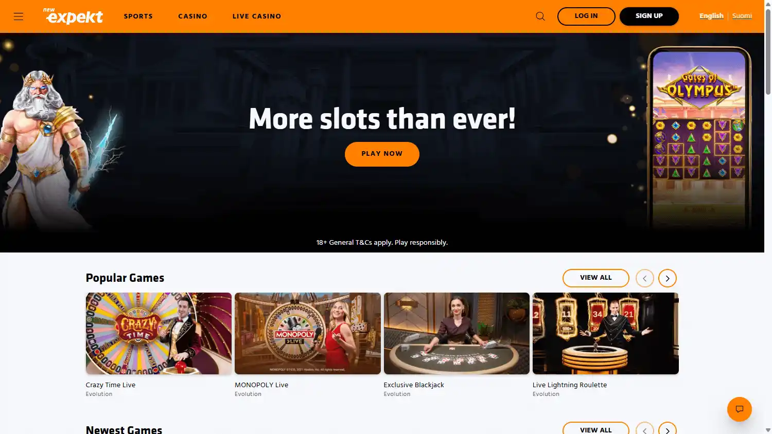 Expekt Casino SE screenshot 2