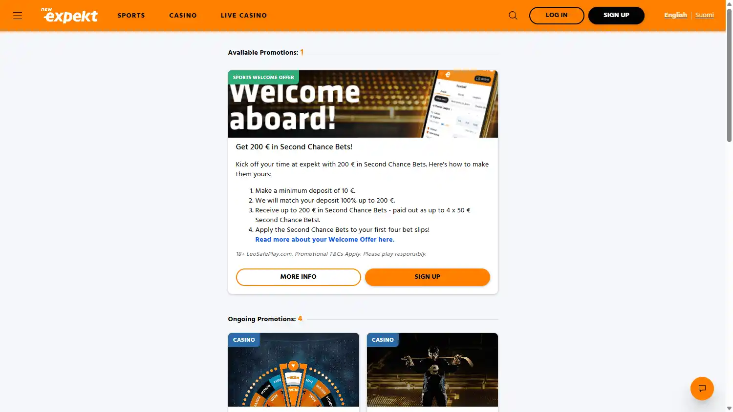 Expekt Casino SE screenshot 4