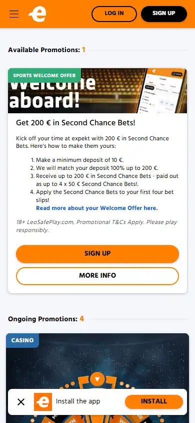 Expekt Casino SE screenshot 7