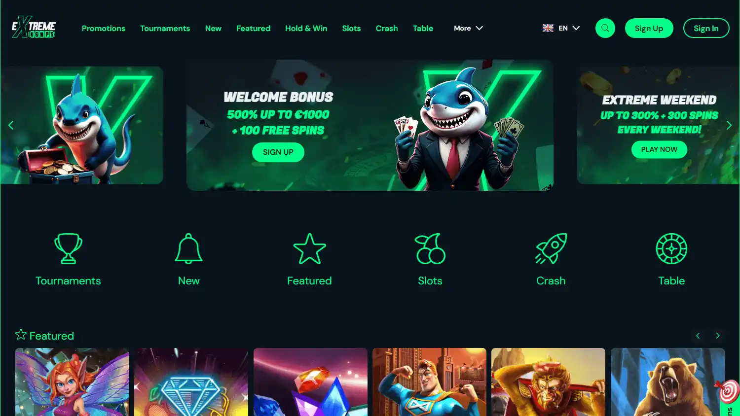Extreme Spins Casino screenshot 1