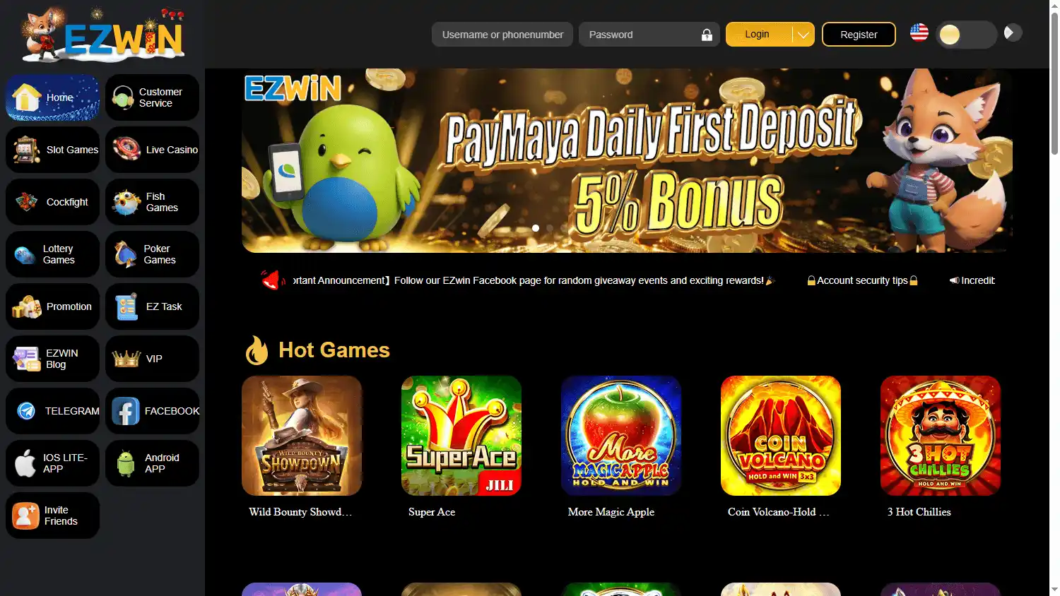 EZWIN Casino screenshot 1