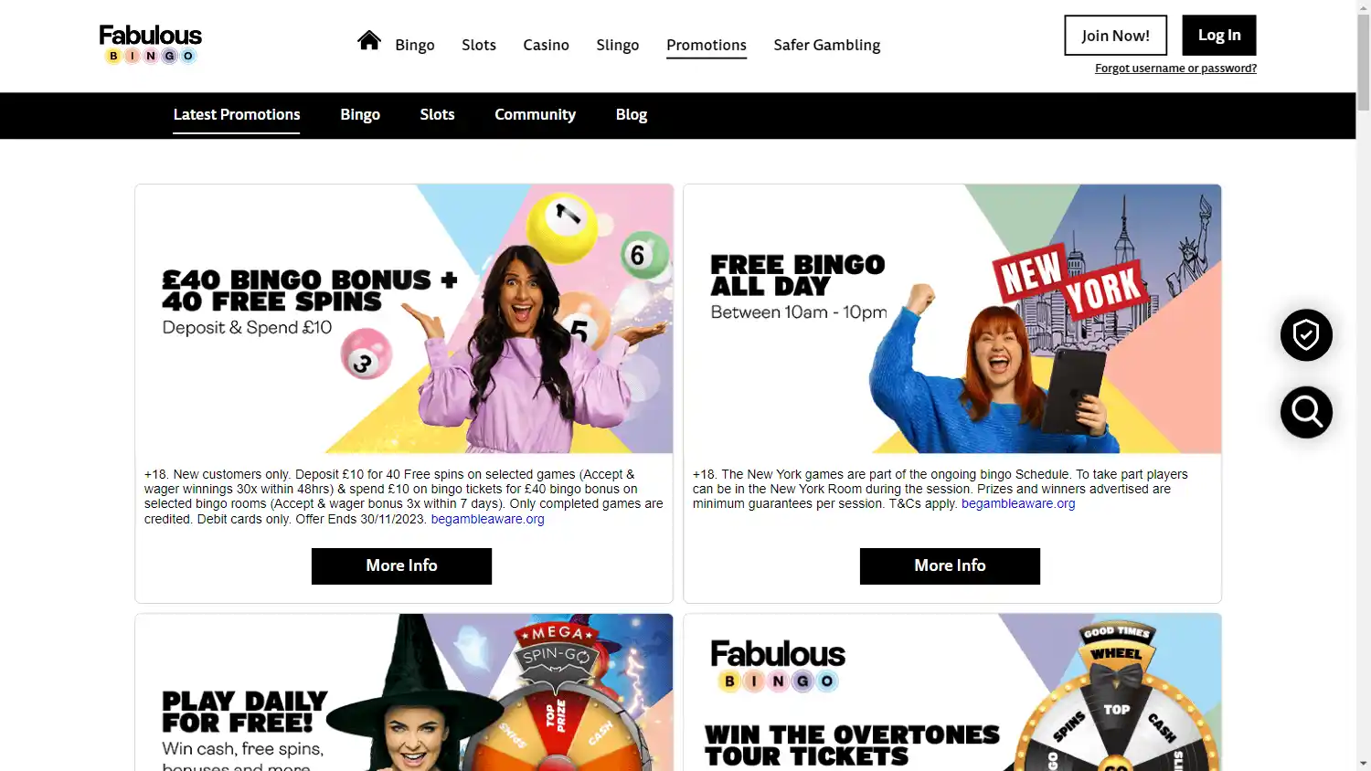 Fabulous Bingo Casino screenshot 2