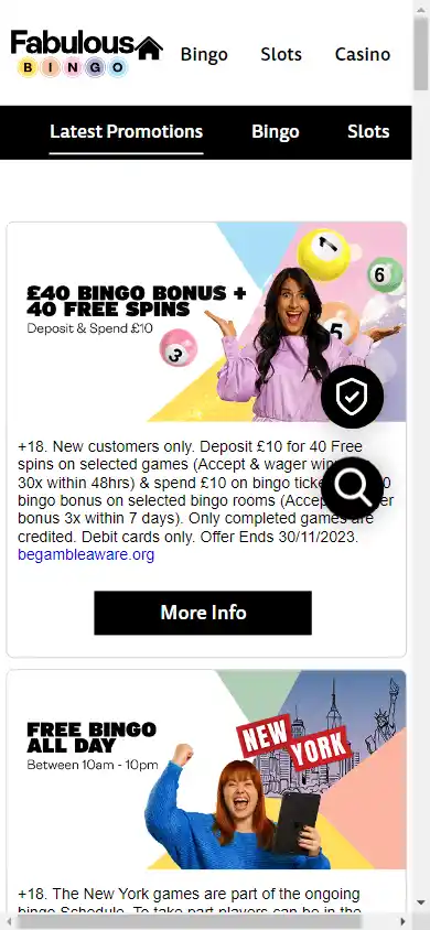 Fabulous Bingo Casino screenshot 4