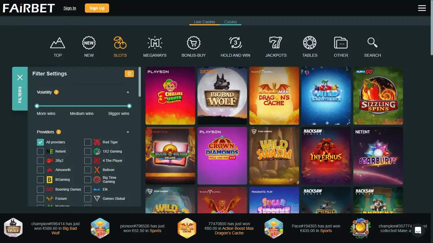 Fairbet.bet Casino screenshot 2