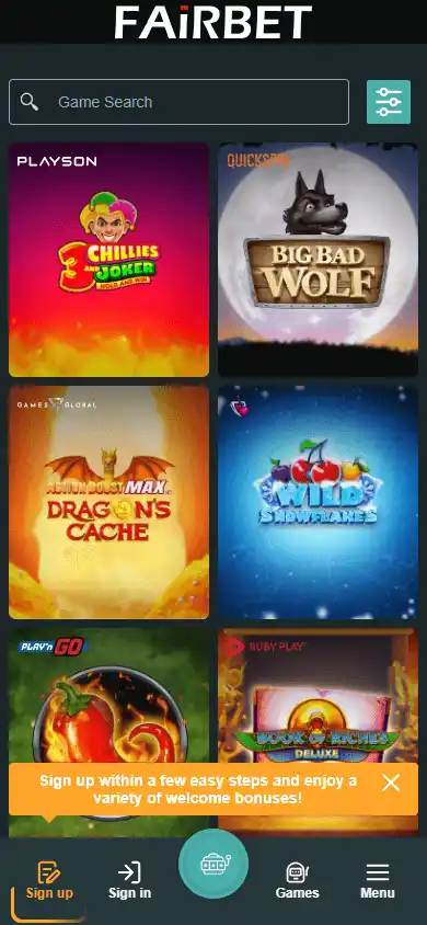 Fairbet.bet Casino screenshot 5