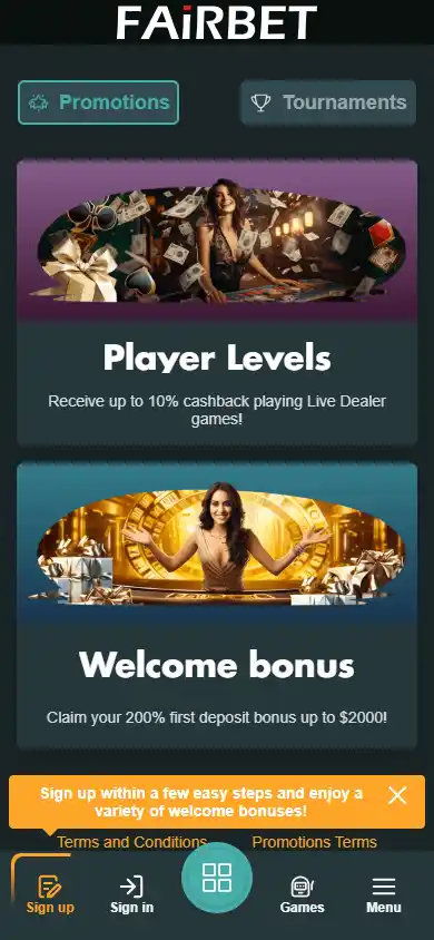 Fairbet.bet Casino screenshot 6