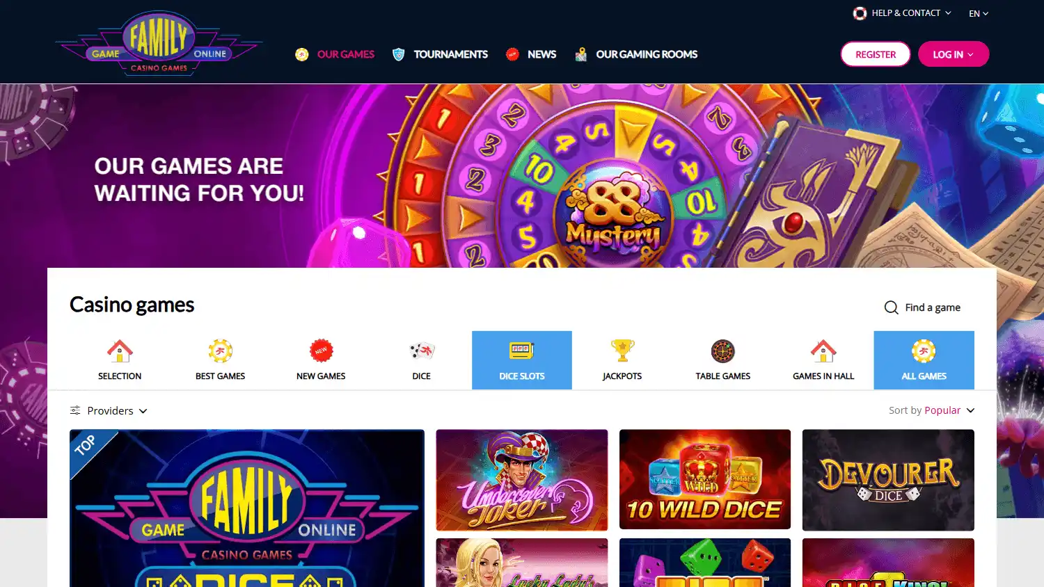 Family Game Online Casino screenshot 1