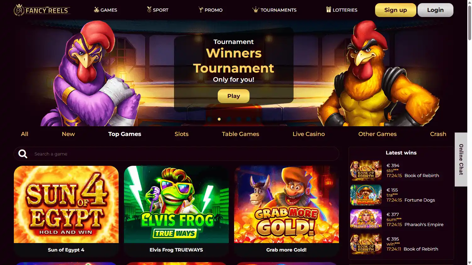Fancy Reels Casino screenshot 1