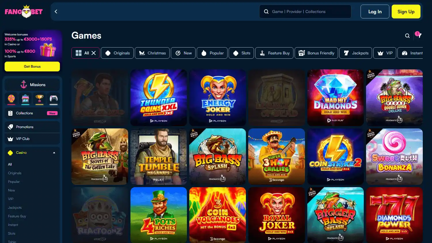 FanoBet Casino screenshot 2