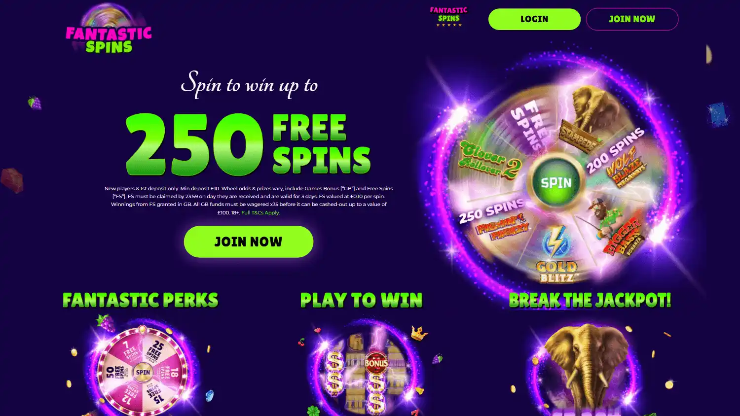 Fantastic Spins Casino screenshot 1