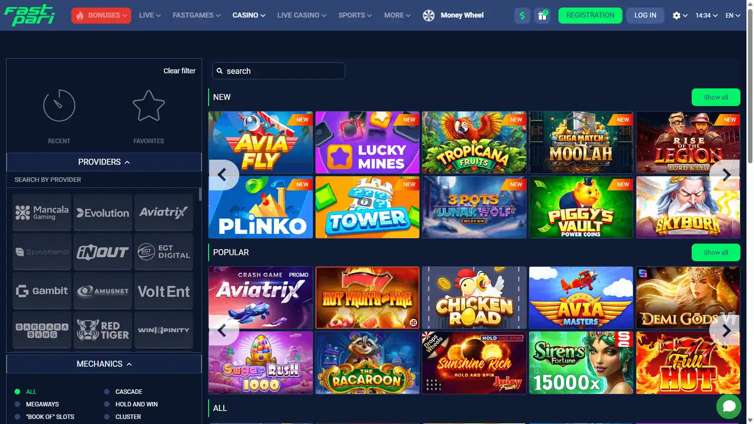 FastPari Casino screenshot 2