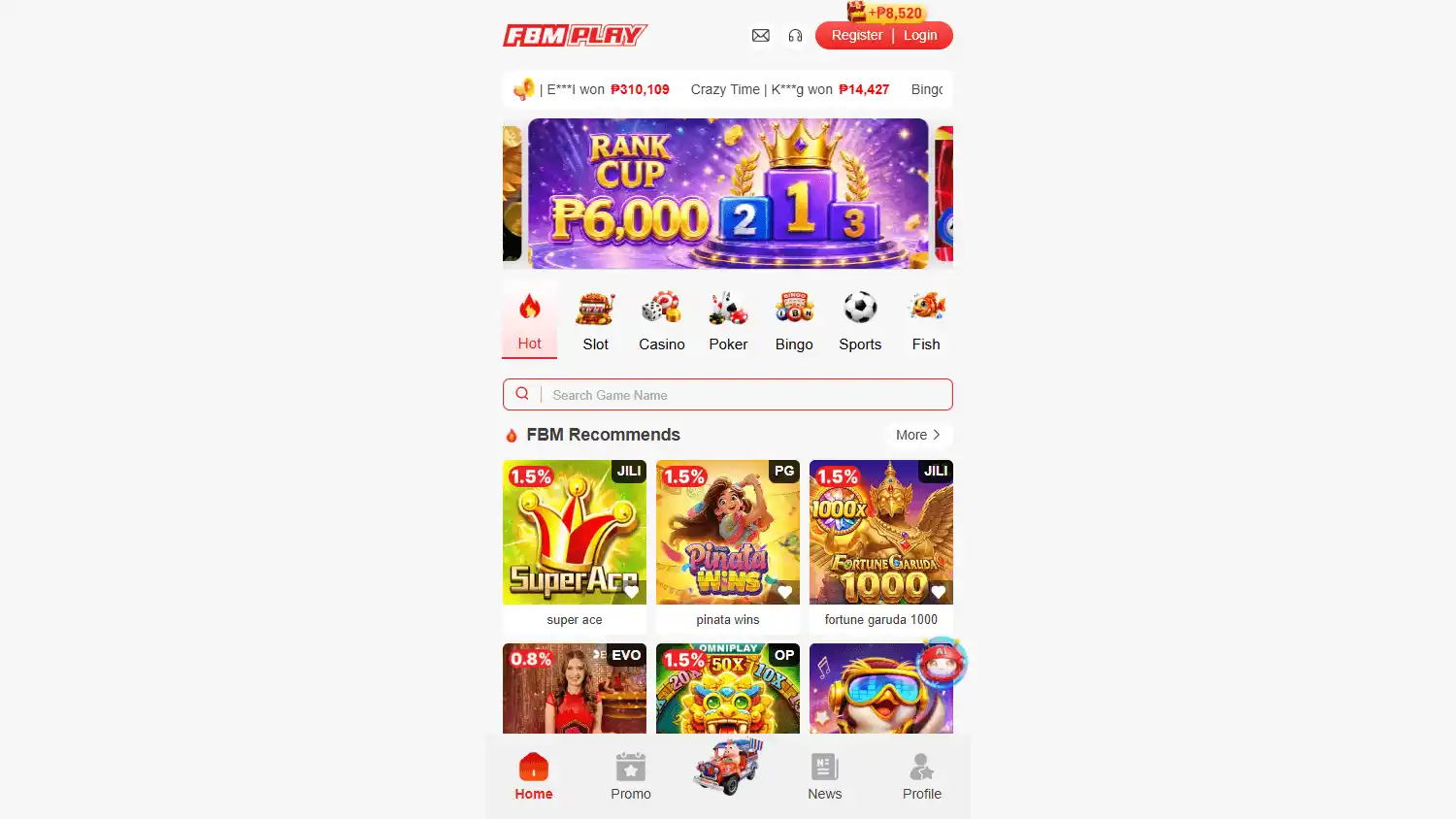 FBMPlay Casino screenshot 1