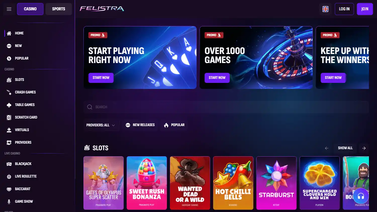 Felistra Casino screenshot 1