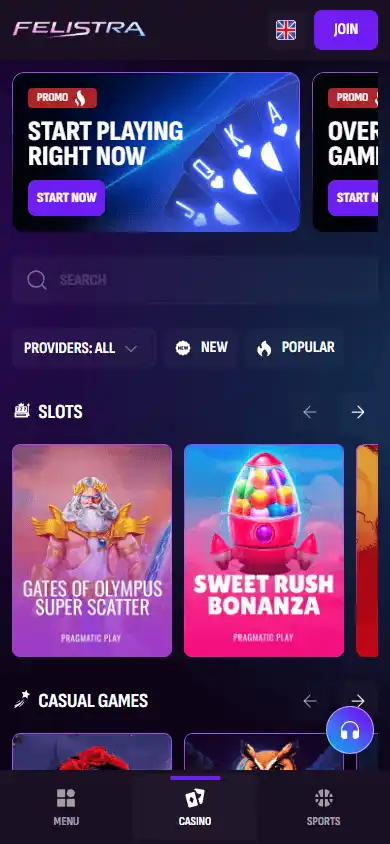 Felistra Casino screenshot 2