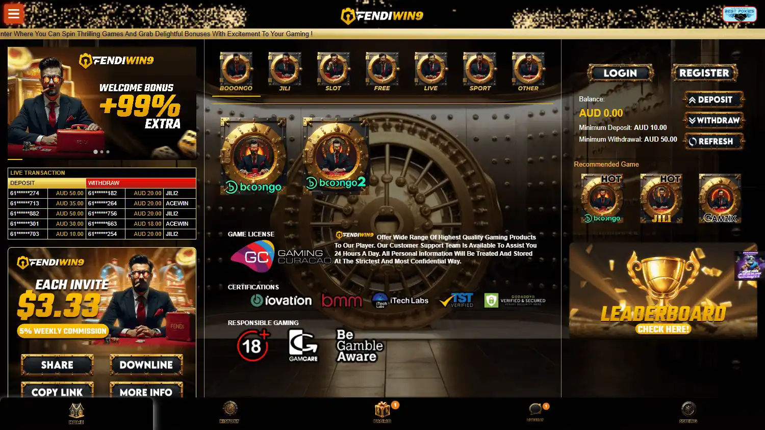 FendiWin9 Casino screenshot 1