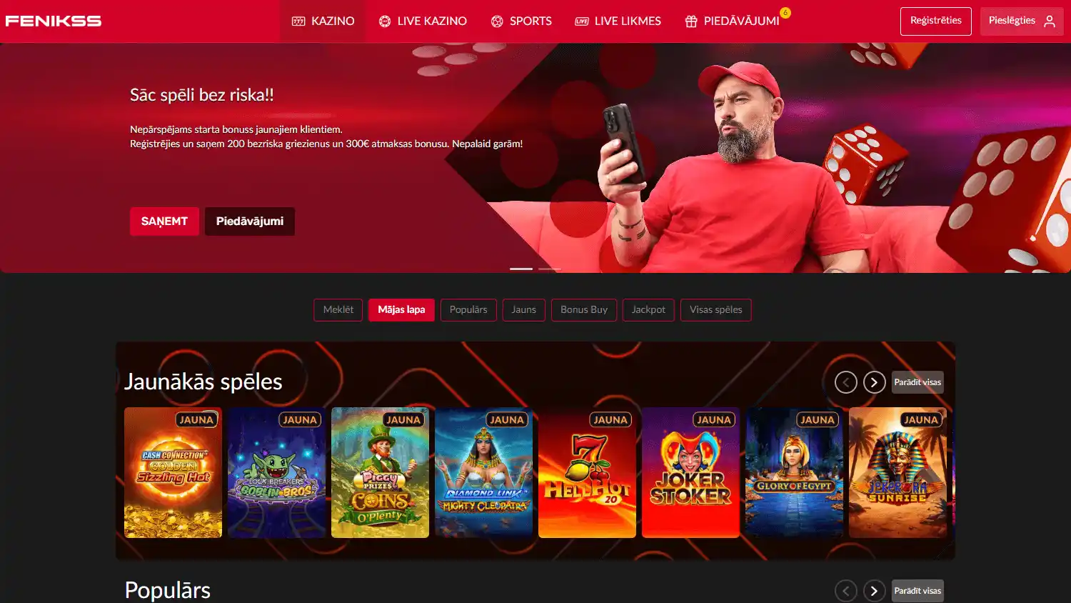 Fenikss Casino screenshot 1