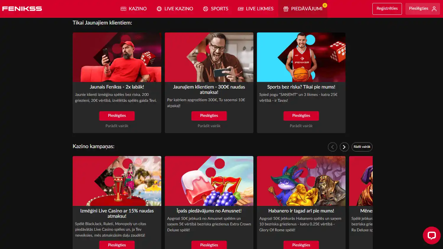 Fenikss Casino screenshot 3