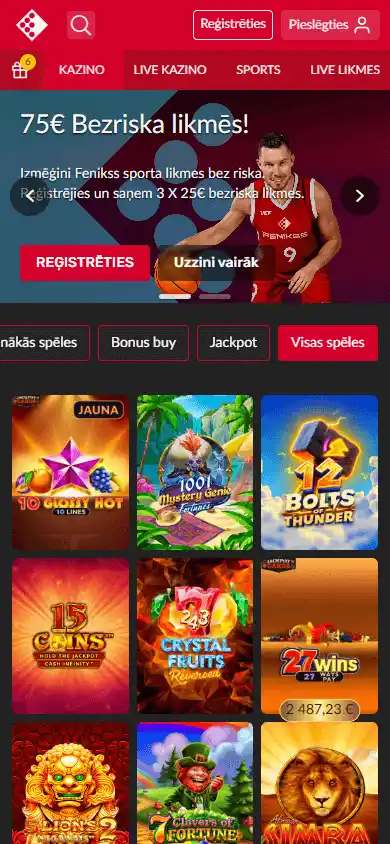 Fenikss Casino screenshot 5