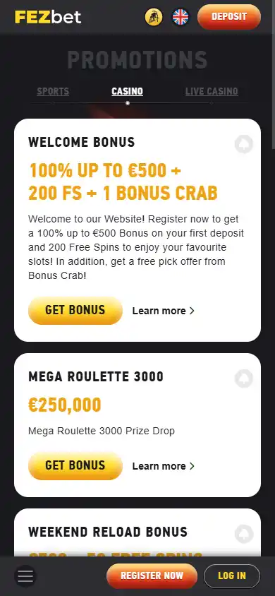 FEZbet Casino screenshot 7