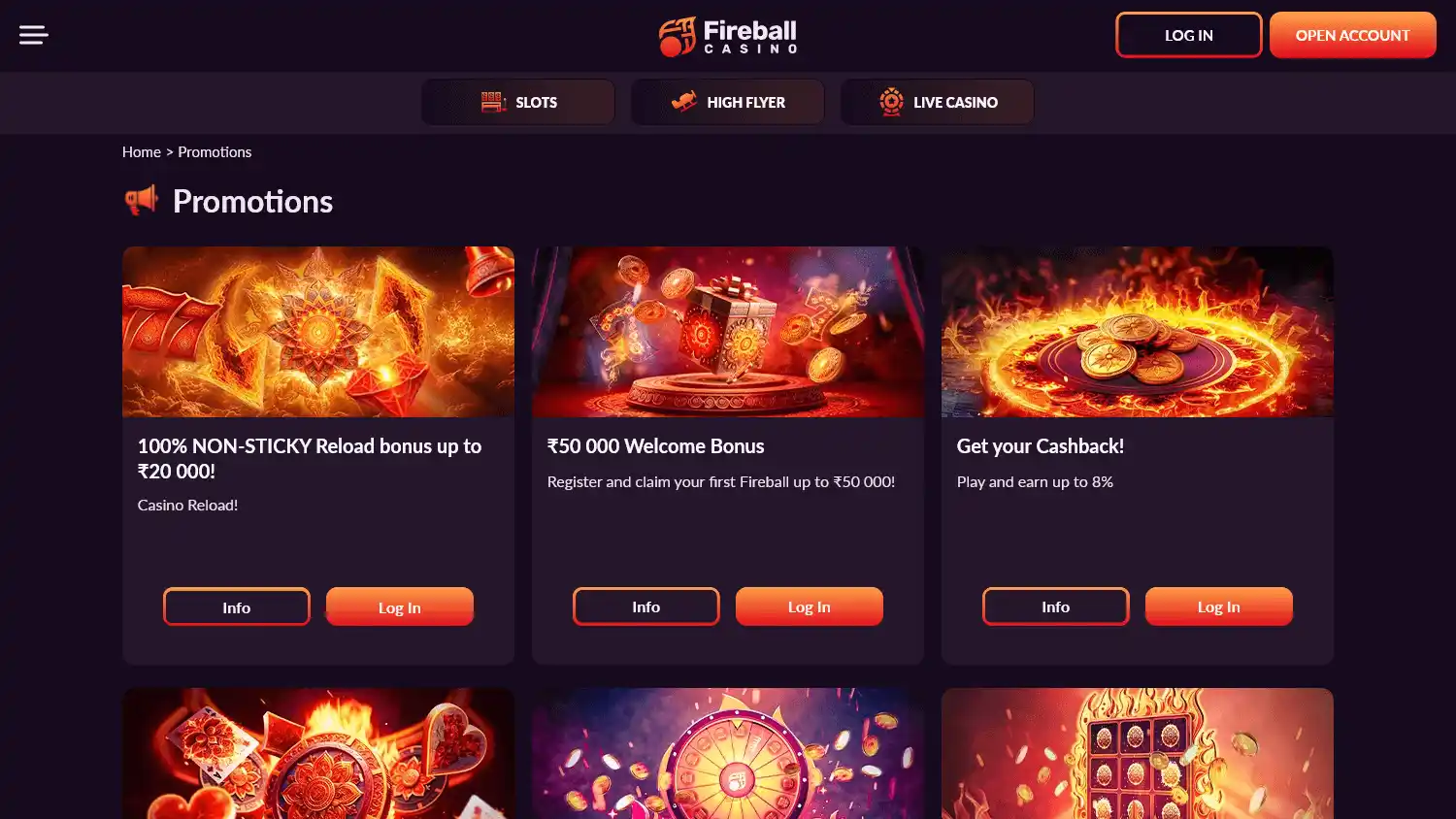 Fireball Casino screenshot 1
