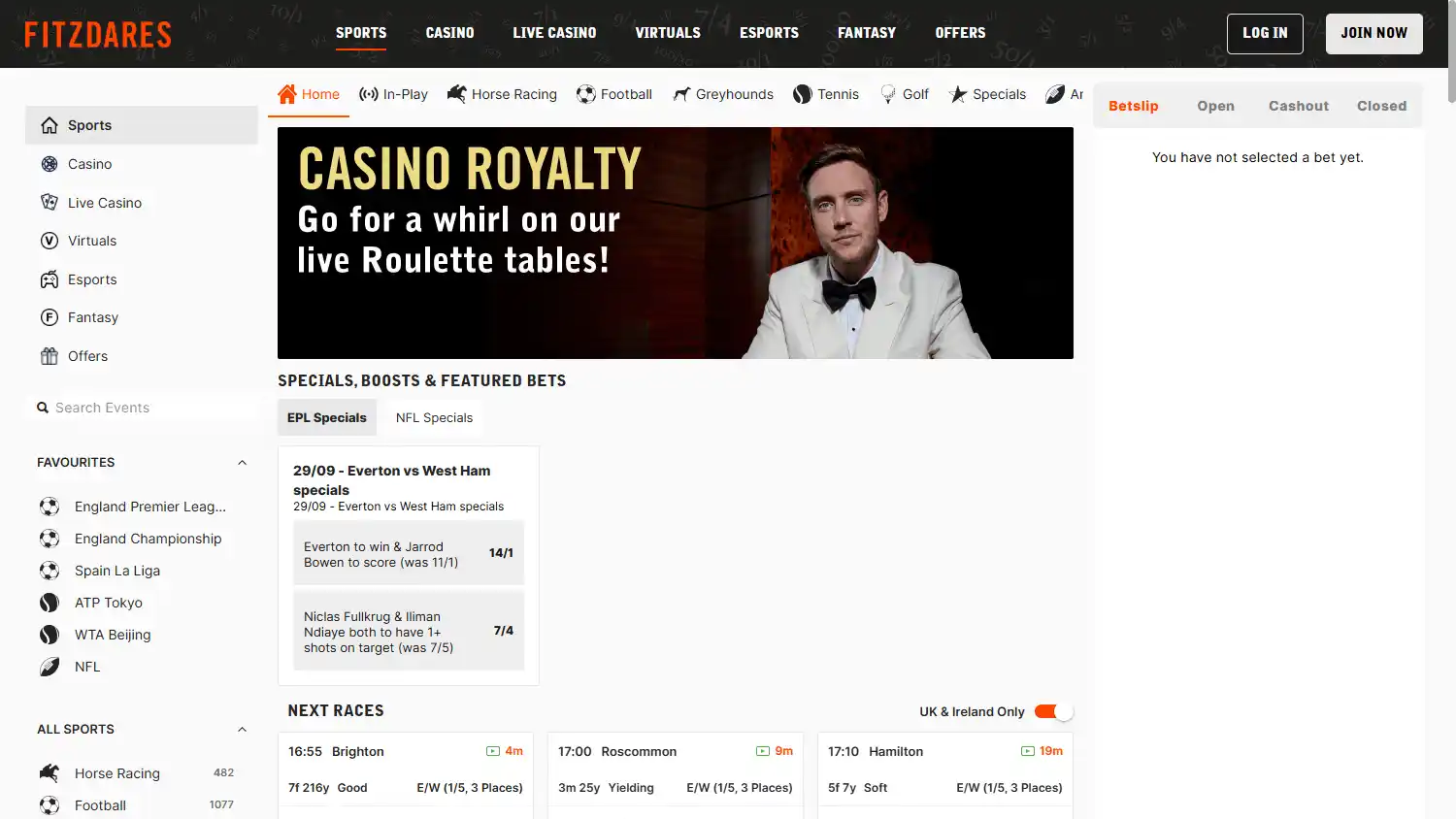 Fitzdares Casino screenshot 1