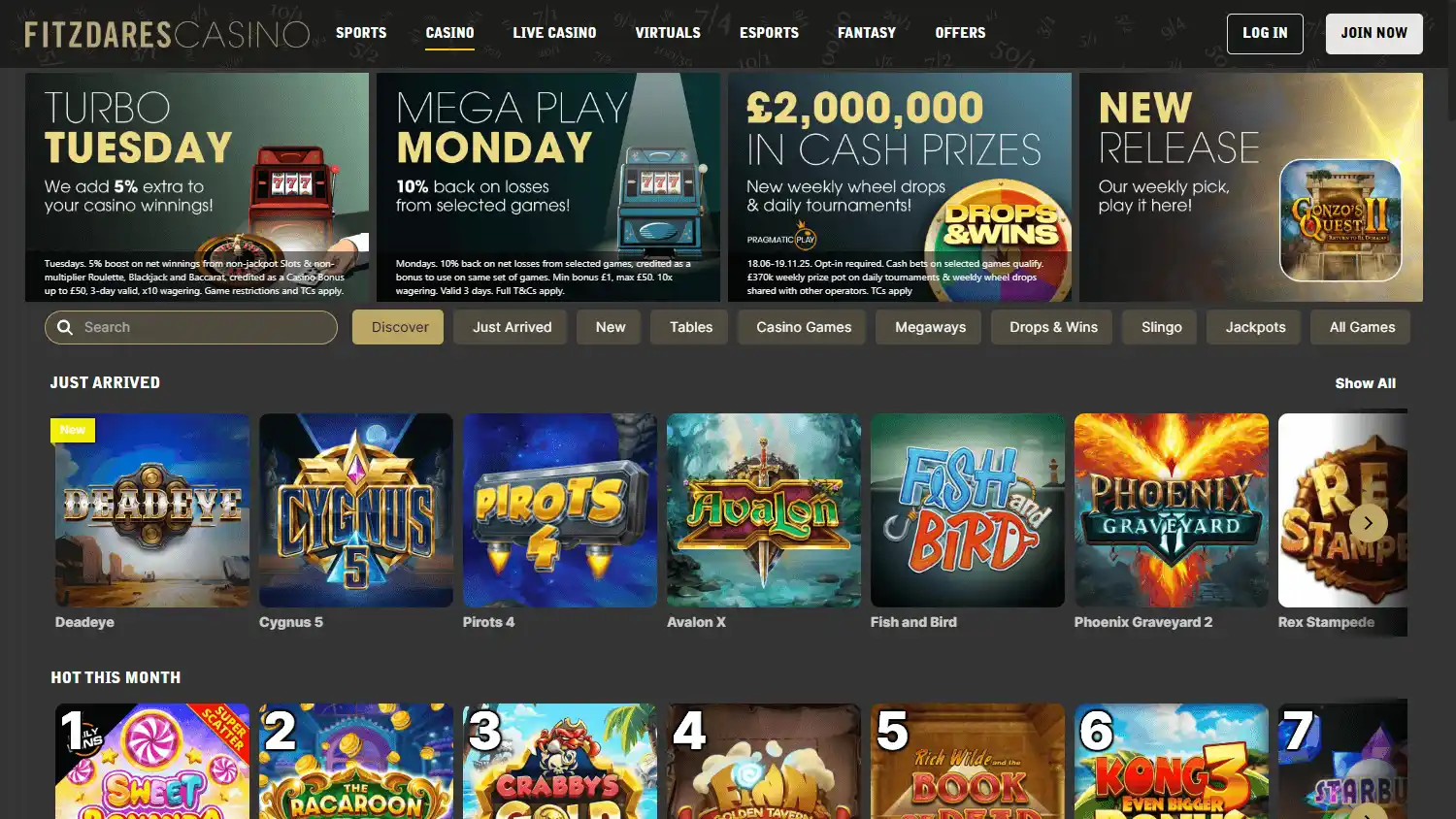 Fitzdares Casino screenshot 2