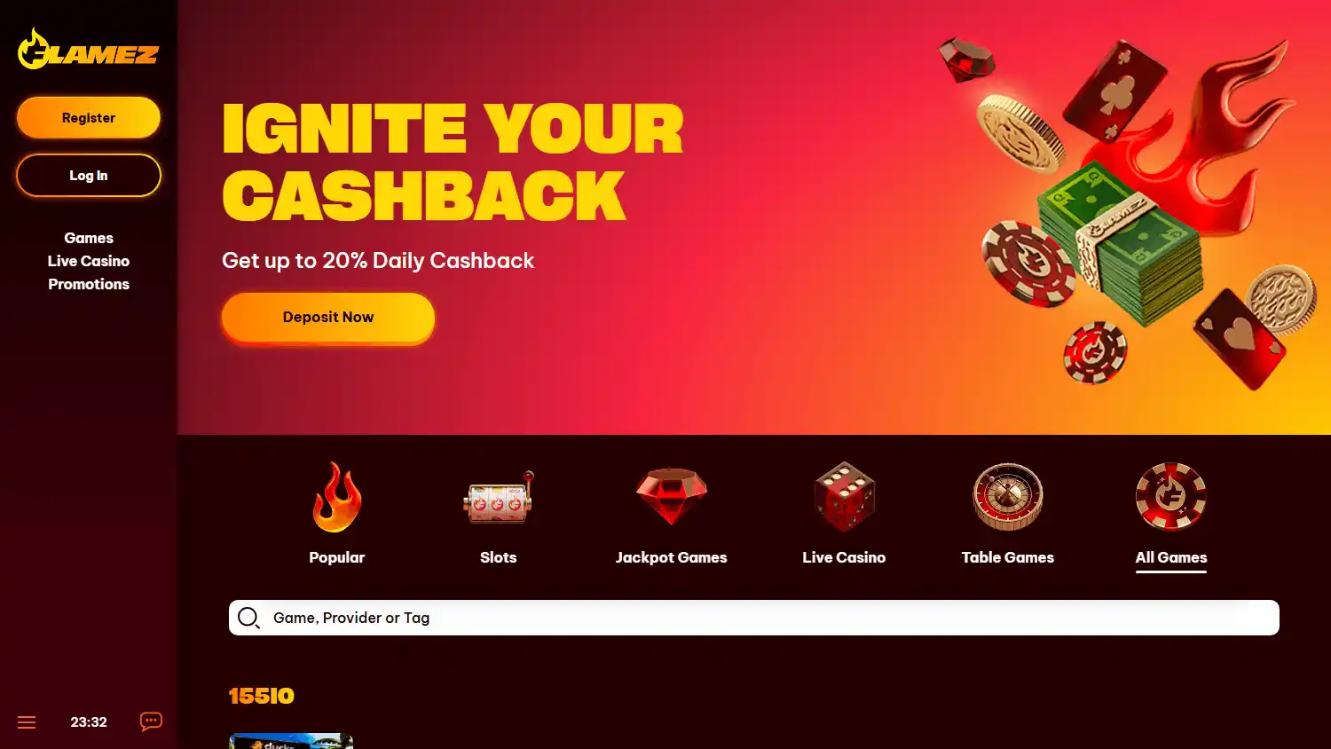 Flamez Casino screenshot 2