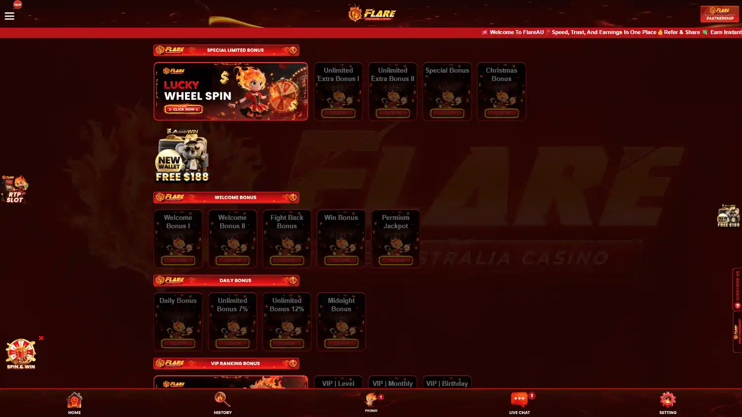 FlareAU Casino screenshot 2