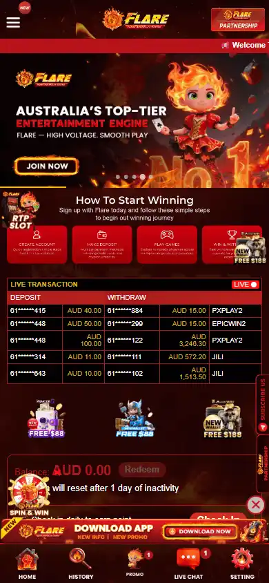 FlareAU Casino screenshot 3