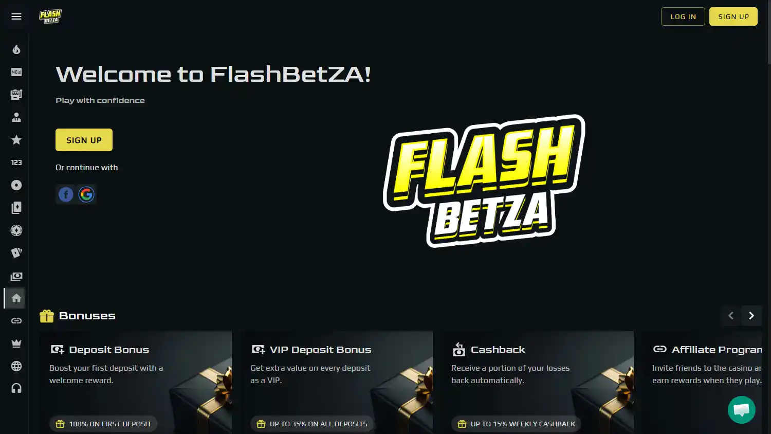 FlashBetza Casino screenshot 1