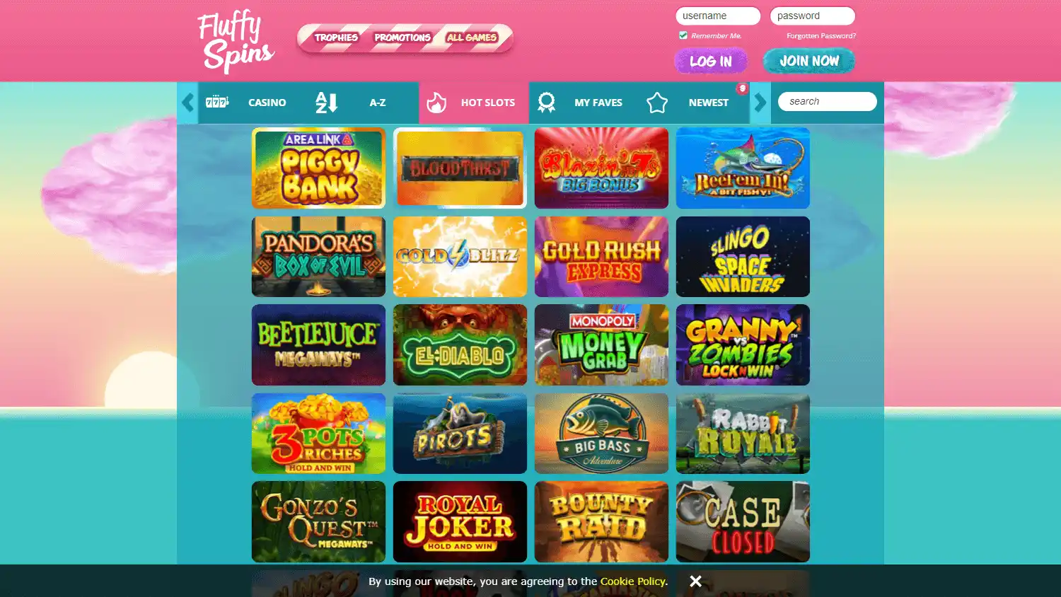 Fluffy Spins Casino screenshot 2