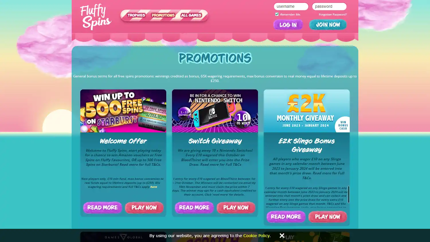 Fluffy Spins Casino screenshot 3
