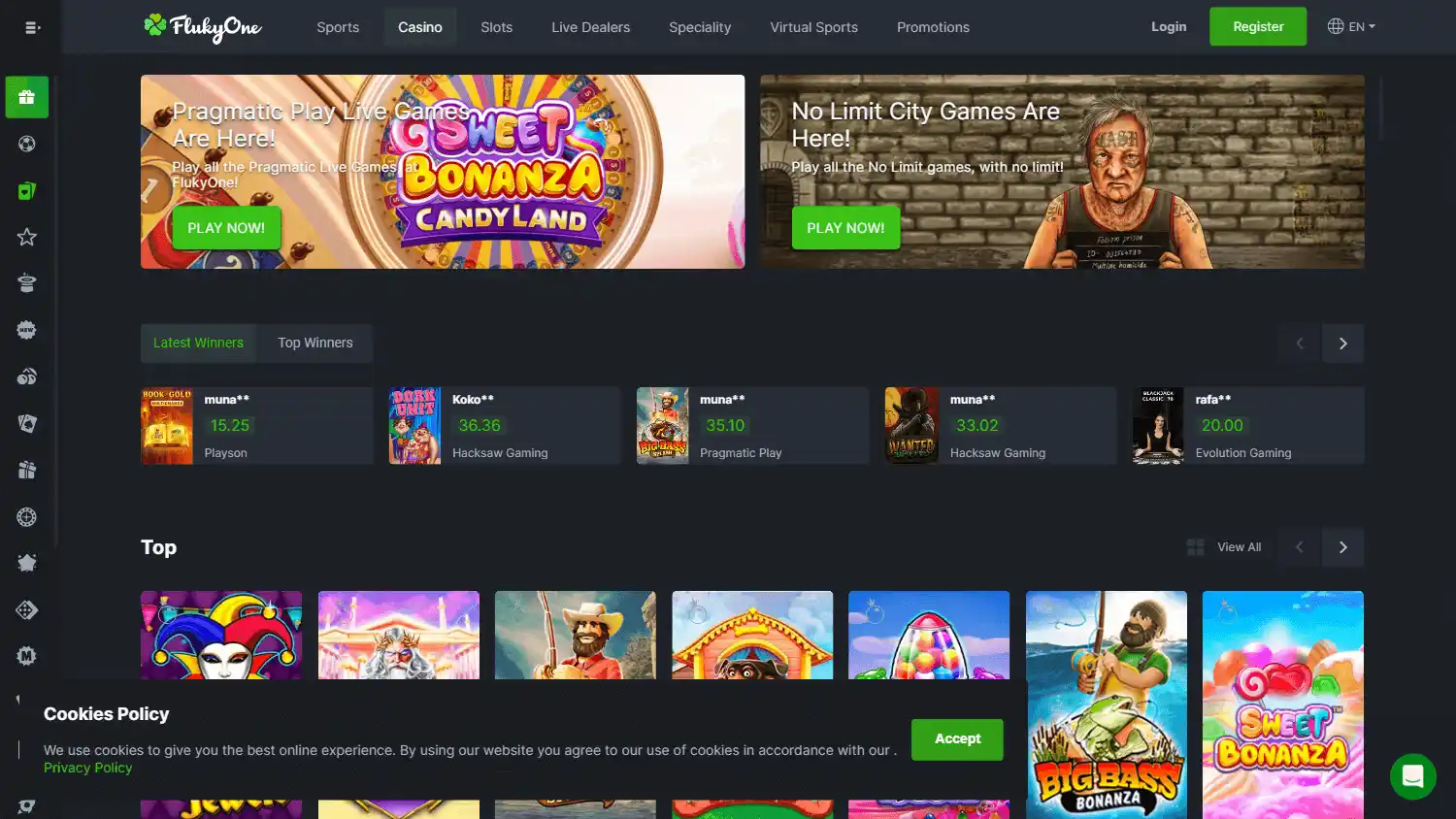 FlukyOne Casino screenshot 2
