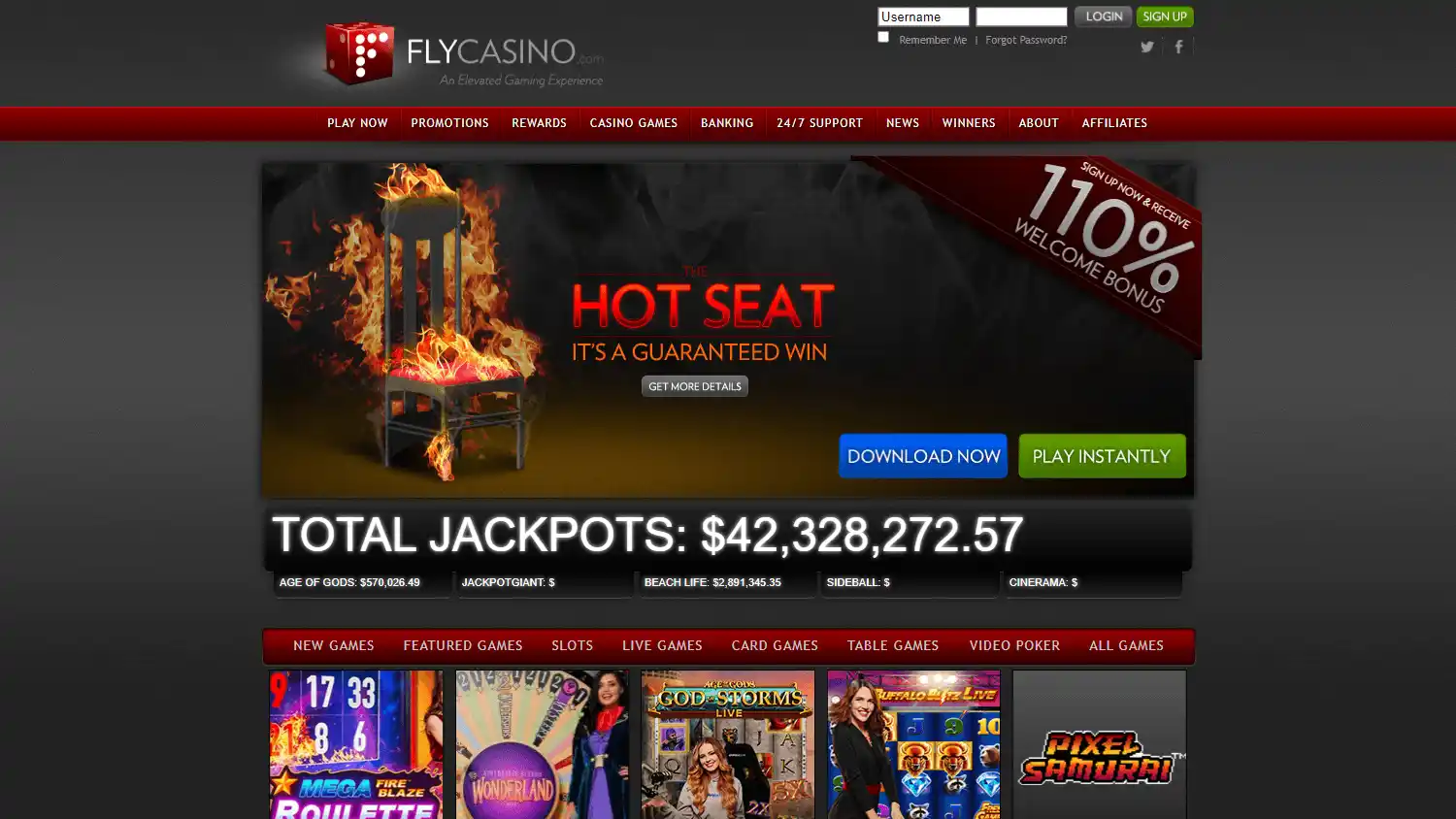 Fly Casino screenshot 1