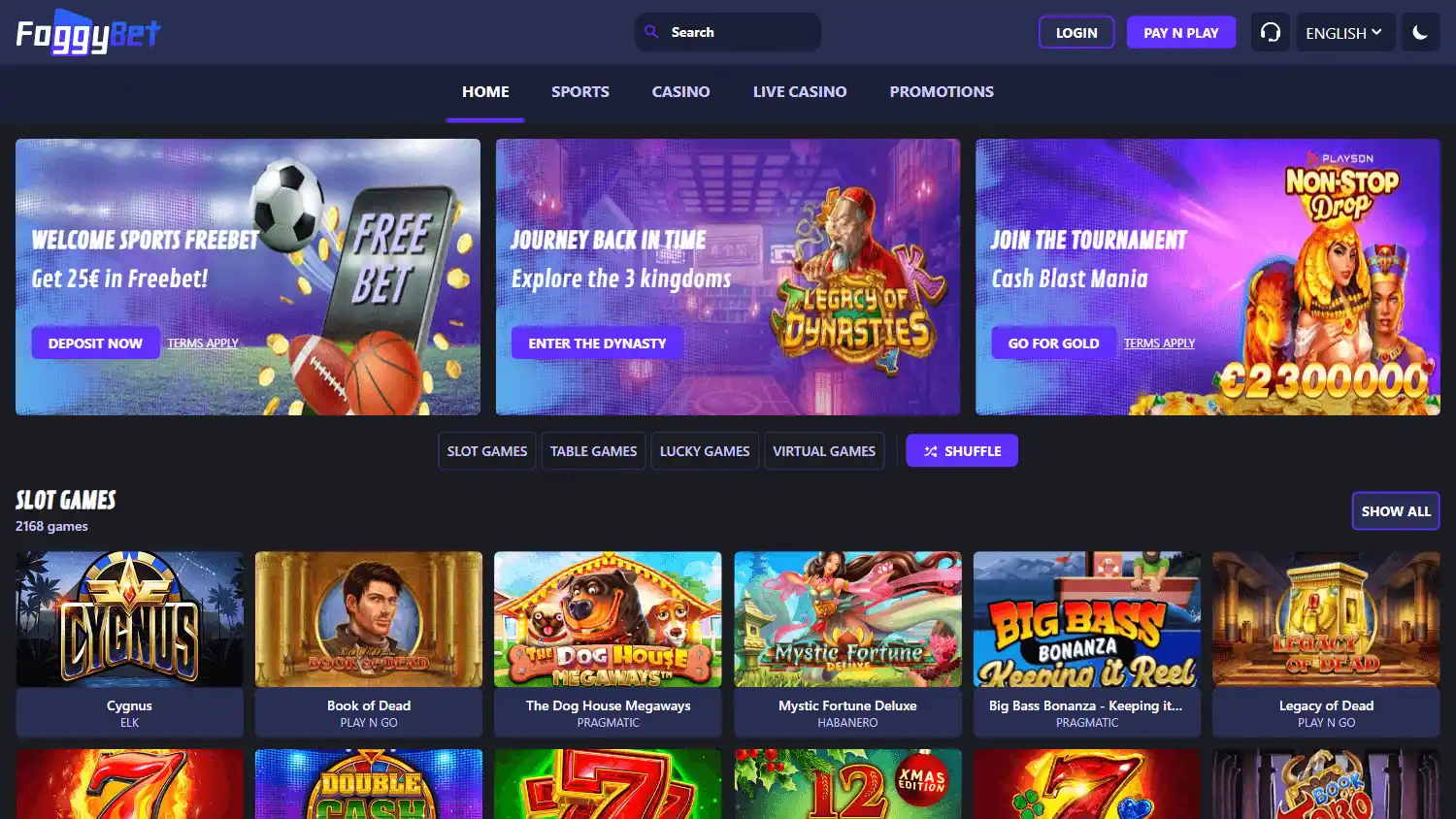 Foggybet Casino screenshot 1