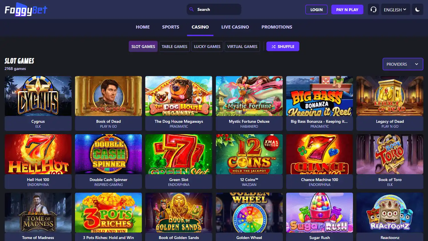 Foggybet Casino screenshot 2