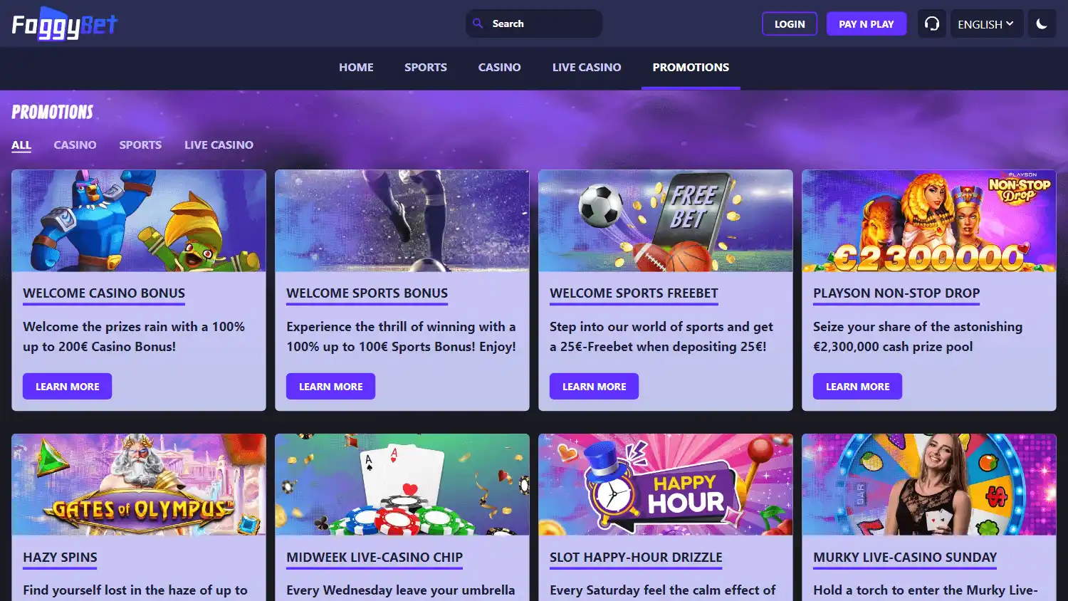 Foggybet Casino screenshot 3