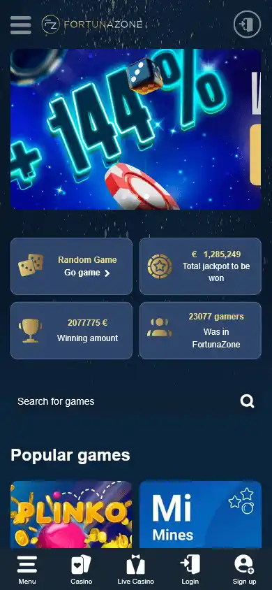 Fortunazone Casino screenshot 3