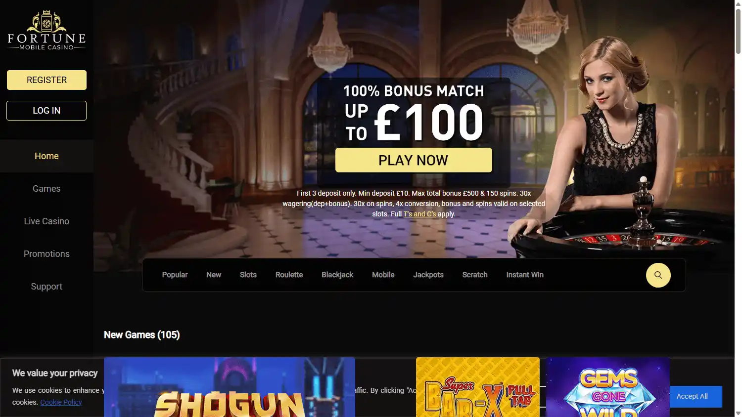 Fortune Mobile Casino screenshot 1