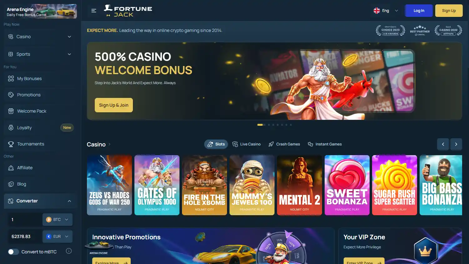FortuneJack Casino screenshot 1
