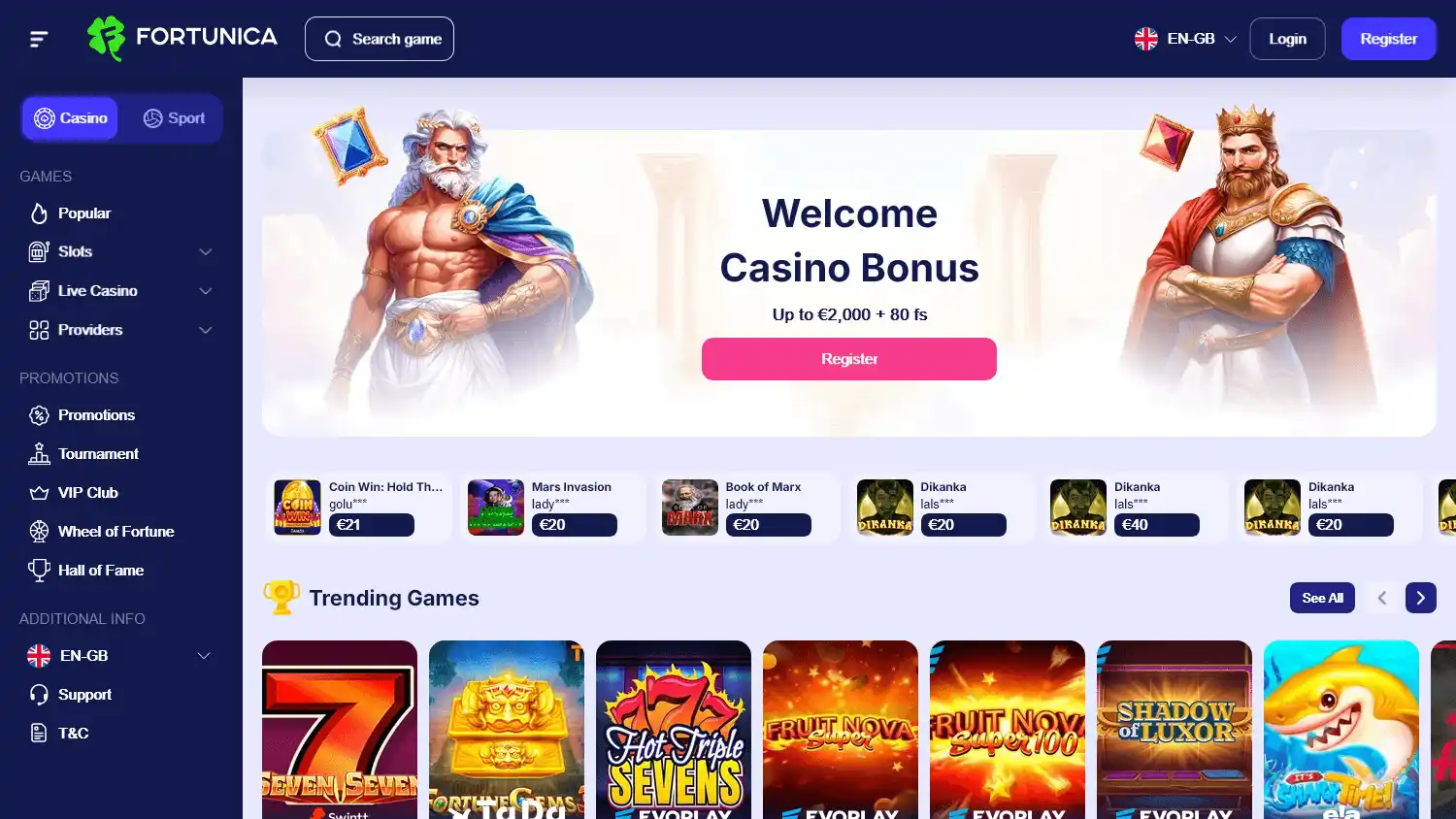Fortunica Casino screenshot 1