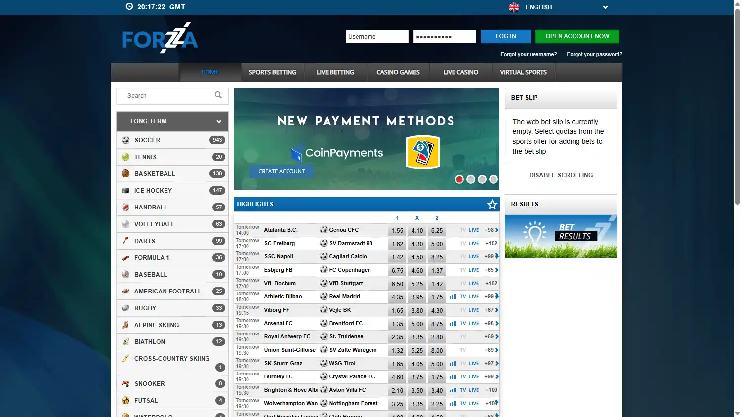 Forzza Casino screenshot 1