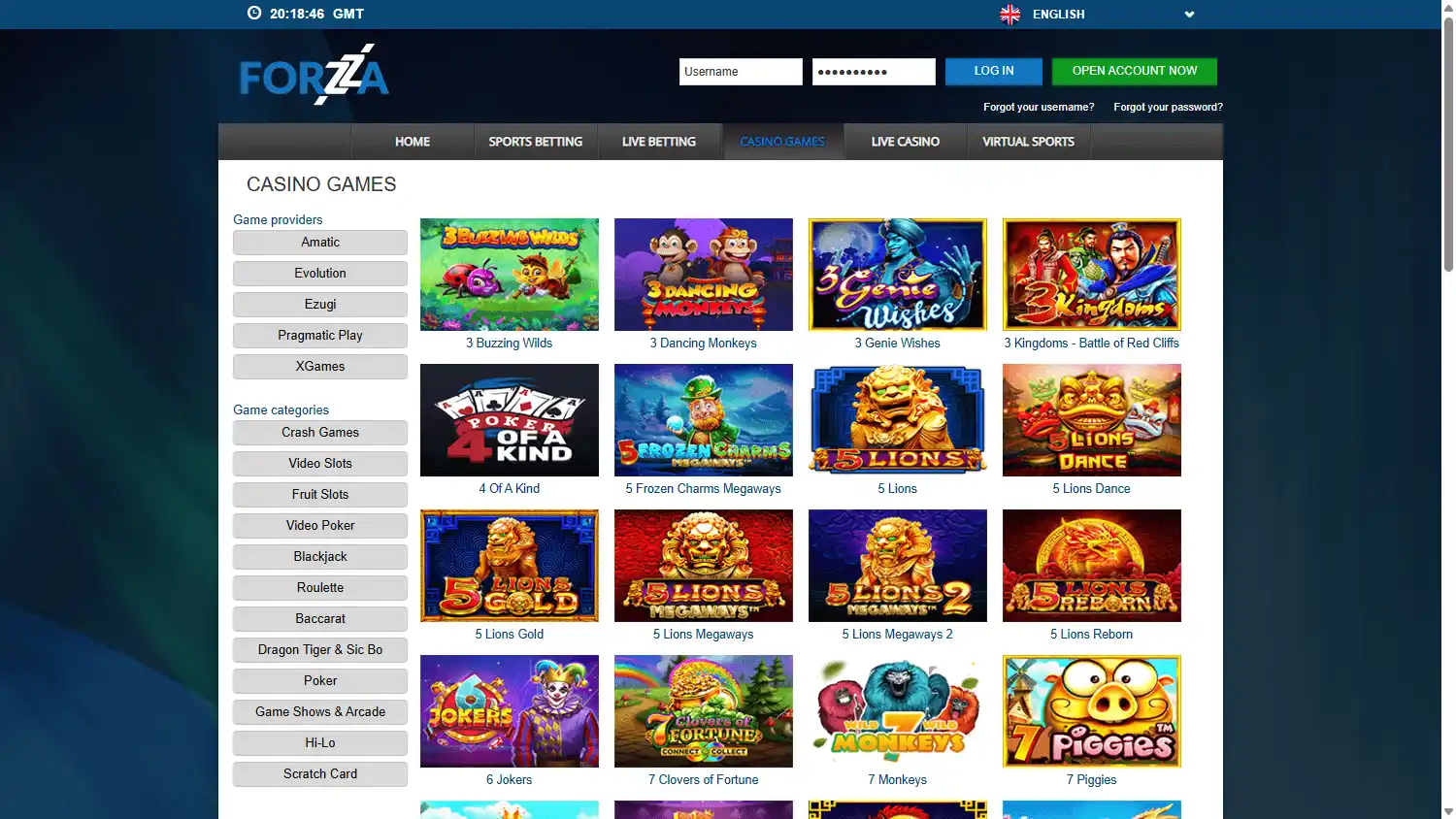 Forzza Casino screenshot 2