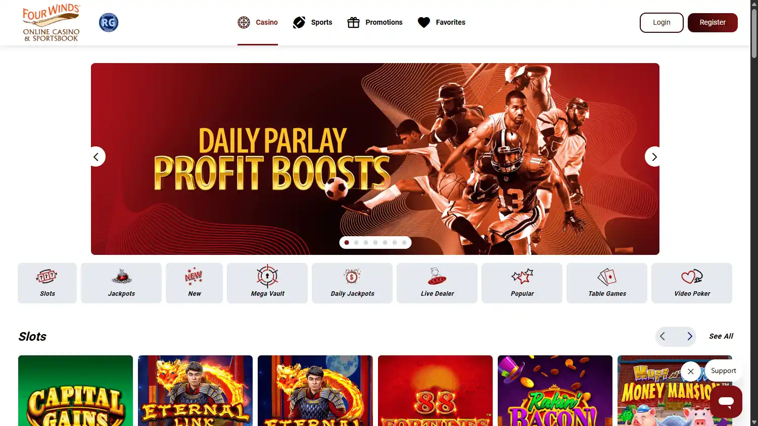 Four Winds Online Casino & Sportsbook screenshot 1