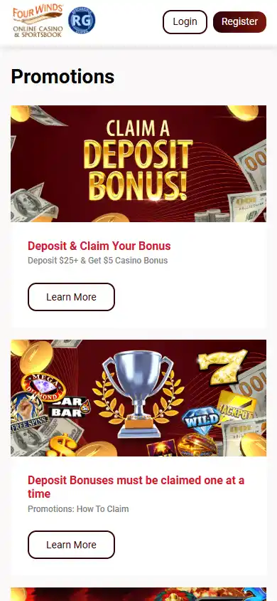 Four Winds Online Casino & Sportsbook screenshot 4