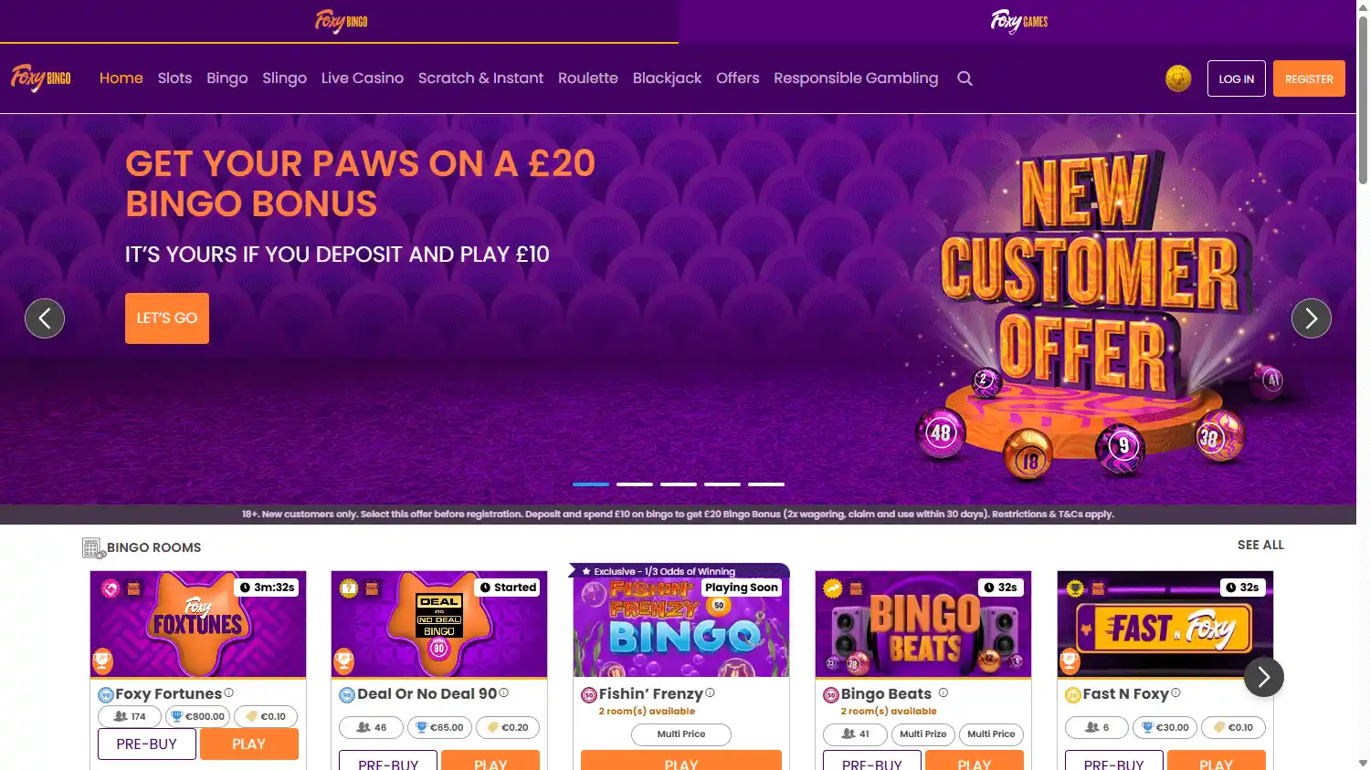 Foxy Bingo Casino screenshot 1