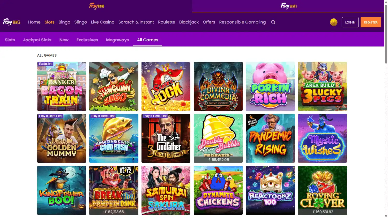 Foxy Bingo Casino screenshot 2