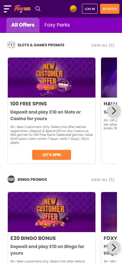 Foxy Bingo Casino screenshot 6