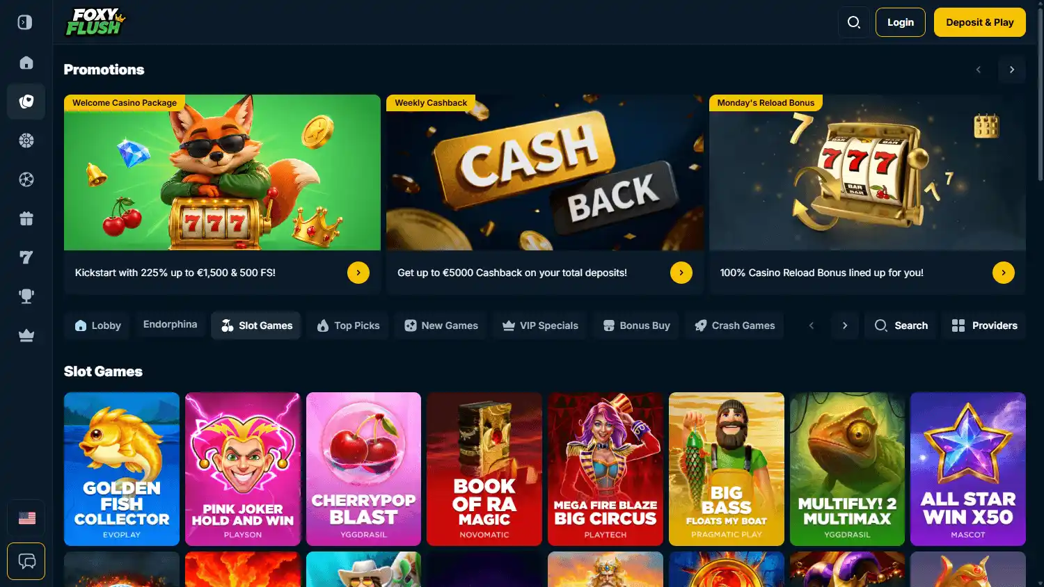 Foxyflush Casino screenshot 2
