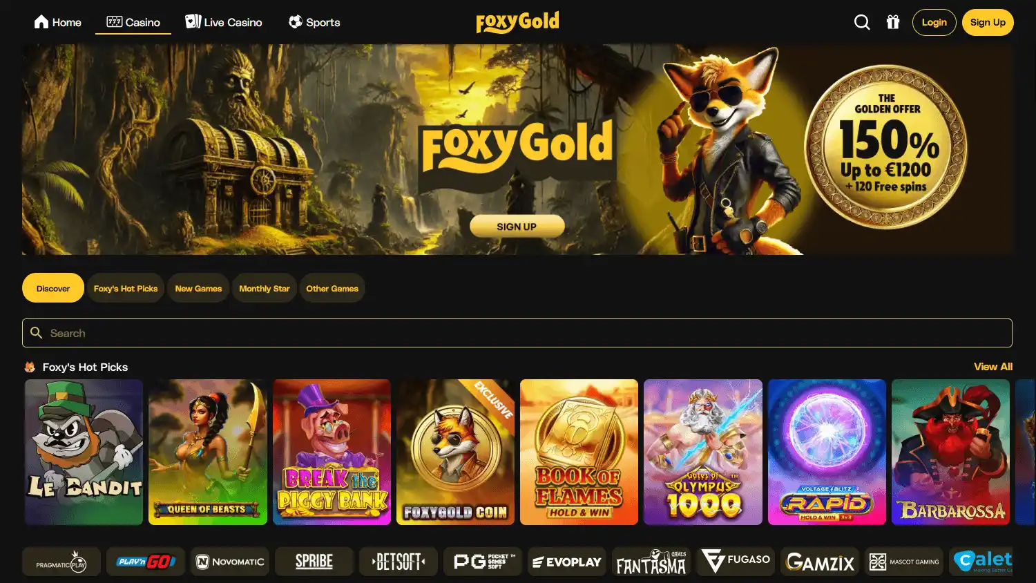 Foxygold Casino screenshot 2